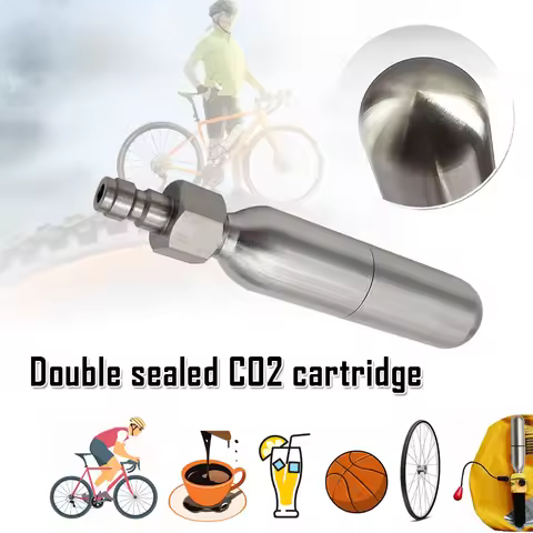 Optimized Valve Dual Seal Air Canister 8g/12g/16g Reusable Stainless Steel Gas Cartridge for Cycling