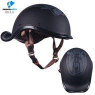 หมวกกันน็อก Retro Vintage ฤดูร้อน Breathable Moto หมวกกันน็อคเปิดหน้าสกู๊ตเตอร์ Biker มอเตอร์ไซด์แข่