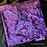 Starry night Tarot velvet cloth and pouch set (Purple)
