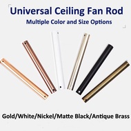 Universal Ceiling Fan Rod,ceiling fan downrod,ceiling fan with light length rod with white/black/nic