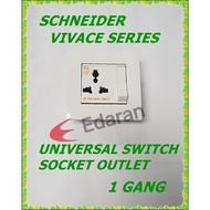 SCHNEIDER VIVACE KB113LS WE UNIVERSAL SOCKET, WHITE