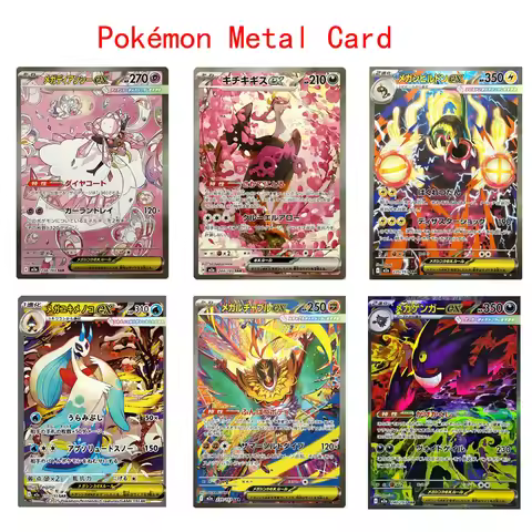 New Pokemon Metal Card Greninja Charizard Super Pokemon Card Golden English Mewtwo Vmax GX EX TAG TE