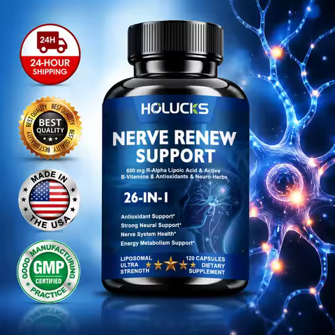 Premium Nerve Renew Capsules, with Magnesium Glycinate, , L-Theanine, Supports Brain Memory & Attent
