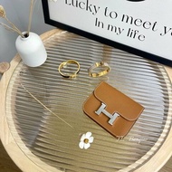 Hermes Mini Constance Slim Epsom 金棕色金釦腰包