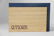 Original Wooden Greeting Card β Voucher β 100% Handmade in Austria, Oak Wood Voucher Card, Greeting