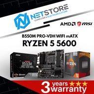 PWP MSI B550M PRO-VDH WIFI mATX MOTHERBOARD & AMD Ryzen 5 5600 PROCESSOR