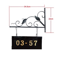 House Number Plaque, House Unit Number Plate with iron art hanger &amp; Acrylic plate&amp; 3D number(Style-B)