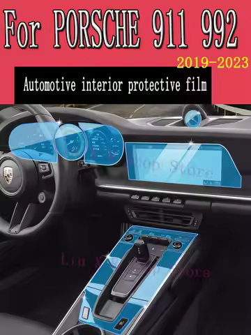 For PORSCHE 911 992 2019-2023 Gearbox Panel Navigation Automotive Interior TPU Protective Film Anti-