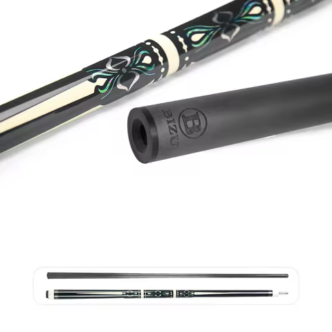BIZU Moon Speed 58 Inch Carbon Fiber Pool Cue Stick Elegant Design 3/8'x8' Joint Radial Pattern Dura
