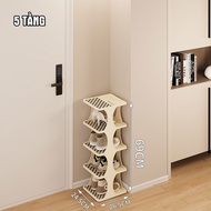 Kệ giày nhiều tầng giá để giày dép họa tiết caro - sọc trắng dễ tháo lắp chất liệu nhựa PP cao cấp H