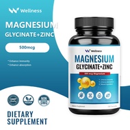Wellness Magnesium Glycinate 500MG Magnesium Supplement with Zinc,Vitamin D3 for Nerves Function