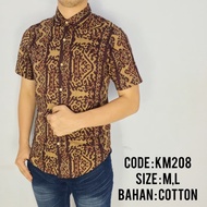 Short Batik Shirt For Men, Male, Male, Best Quality