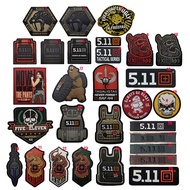 Outdoor Bag Accessories Soft Rubber Tactical Military Patch 511 Detachable Armband Velcro 3D Rubber 