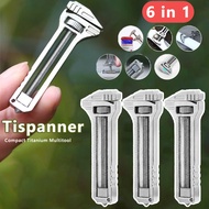 6 In 1 Compact Titanium Multitool Pocket Wrench Multitool Adjustable Ergonomic Bottle Opener Multifu