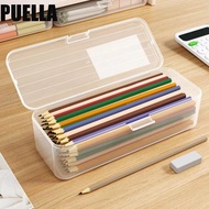 PUELLA Storage Box, Plastic Large Capacity Pencil Holder, Versatile Transparent Durable High-quality