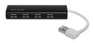 Belkin F4U042BT Ultra-Slim Travel Hub - 4-Port Ultra Slim ,Black