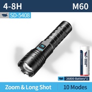 ไฟฉาย LED สว่างพิเศษ10โหมดชาร์จไฟได้อุปกรณ์ให้แสงสว่างกลางแจ้งกันน้ำ SD5408ให้แสงสว่างในที่ทำงาน