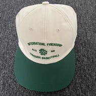 Personal Version Aime Leon Dore Joint American Retro Stitching White Green Baseball Cap Curved Brim 