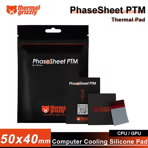 Thermal Grizzly PhaseSheet PTM Thermal Silicone Pad 50x40mm CPU Silicone Grease Sheet Change 0.2mm T