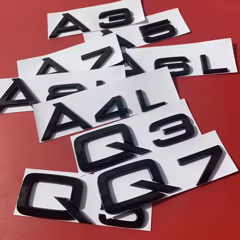 Glossy Black 1.8T 2.0T 2.4 2.5 2.8 3.0T 3.2 3.6 4.2 A3 A4L A5 A6L A7 A8L Q3 Q5 Q7 ABS Car Emblem Tru