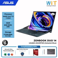 Asus ZenBook Duo 14 UX482E-AKA397WS /Intel Core i5-1135G7 /8GB RAM /512GB SSD /14.0"FHD Touch /Ms Office /W11 /2Y