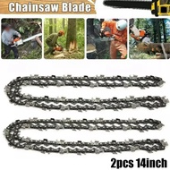2Pcs Chain Chainsaw Chain 14inch Chains 3/8 Inch Wood Cutting Tools 1.3mm (.050) Gauge 52 Links For 