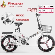 【In stock】Phoenix Foldable Bicycle 20/22 Inch 7-speed Variable Speed Folding Bicycle Men And Women Ultra-portable Folding Bike Adult Bicycle T2FY