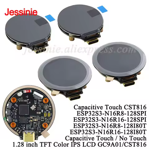 ESP32-TFT 1.28 Inch Round IPS 65K Color TFT Touch Display LCD Screen Module 1.28" 240*240 ESP32 2.4G