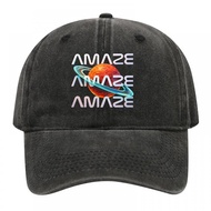 Project Hail Mary AMAZE AMAZE AMAZE Washed Baseball Cap, Retro Space Planet Print Distressed Hat for