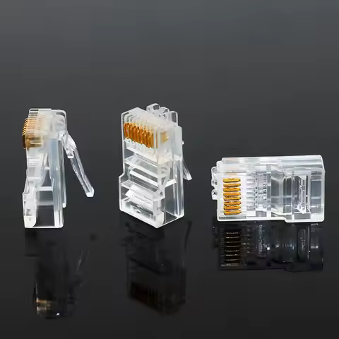 20/50/100PCS RJ45 Ethernet Connector Cables Module Plug Network RJ-45 Lan Crystal Heads Cat5 Cat5e G