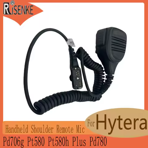 RISENKE-Speaker Mic for Hytera Pd706g, Pt580, Pt580h Plus, Walkie Talkie, Two Way Radio, Handheld Sh