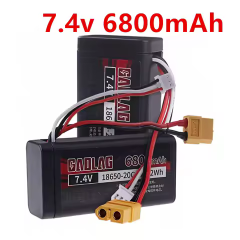 XT60 7.4V 6800mAh 2S Li-ion battery 18650 for Henglong 3818 3819 3838 3878 3888 3898 3909 3918 3938 