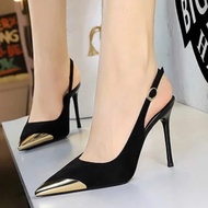 High heels, lady's pointed toe, high quality patent leather, gold toe, pointed sole, 7p--9p, code C0