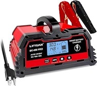 LVYUAN 30Amp Smart Car Battery Charger, 12V/24V Automotive Charger, Lead-Acid Battery, LiFePO4 Batte