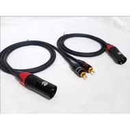 MIXER CABLE TO AMPLIFIER XLR MALE TO RCA 1-3 METERS 2 PCS BLACK