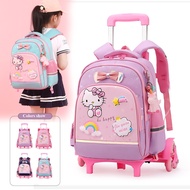 Girls Rolling Backpack Trolley School Bags Cat Print Travel Wheeled Carry-on Kids' Luggage Mochila Escolar Infantil Para Menina