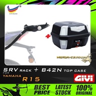 SET KOMBO KOTAK/BOX GIVI ANTARCTICA B42N TOP CASE + GIVI YAMAHA R15 SRV SPECIAL RACK