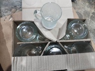 Gelas bunga gagang Lusinan 6 Pcs Ups 200 / Gelas Kopi gagang Glass kaca