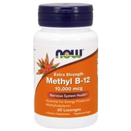 NOW Foods Methyl B-12 10,000 mcg - 60 Lozenges (Pack of 2) - Vegan, Gluten-Free