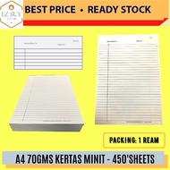 Kertas Minit (AM6) A4 Sizes / Minutes Paper / 450 sheet / A4 70 gsm