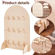 BLUEVELVET Earring Display Rack, 3 Layers Wooden Jewelry Storage Rack, Durable Arch Hook Style Detac