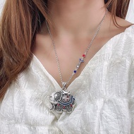 National Trendy Retro Lucky Elephant Ruyi Thai Silver Necklace Ladies Original Design Elephant Burnt