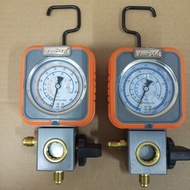Manifold Gauge Ball valve Controller with Sight Glass Gas meter check psi  pressure [R22 R410A R32 R
