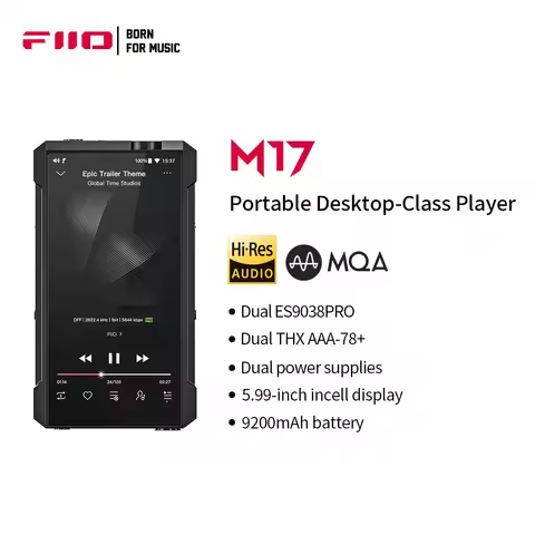 FiiO M17 Desktop-Class with Dual ES9038PRO /Android 10 5.99inch/THXAAA-78+ DSD512 HiFi Bluetooth 5.0