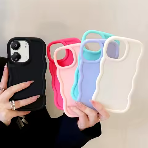Redmi13c Cute Candy Wavy Silicone Case On For Xiaomi Redmi 13c 13 12 4g 5g 12c 10 10a 10c 9 9c Soft 