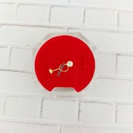 1/ 4 gram baby bean sprout earrings, 925 silver, yellow gold plated