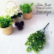 Daun rumput Asoka bulat artificial/daun plastik artificial