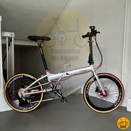 Fnhon Blast 22” • 10 Gear Shimano Litepro Folding Foldable Foldie Fold Bicycle Bike Silver Black Dah