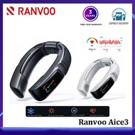 [in stock]Ranvoo Aice3 neck hanging air conditioning intelligent semiconductor cooling neck hanging fan Bluetooth earphones portable wearable portable small USB fan