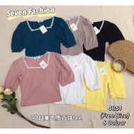 Seven 4861 Premium Quality Lace Square Neck Cotton Tops (JS15/07)